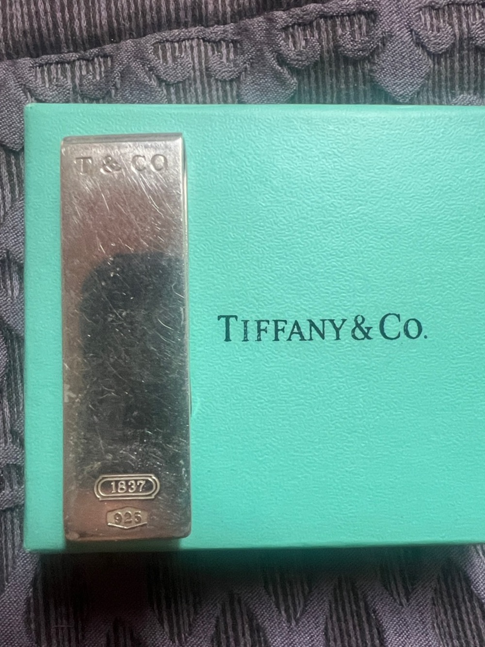 Tiffany & Co. Sterling Silver Money Clip with Signature Blue vintage